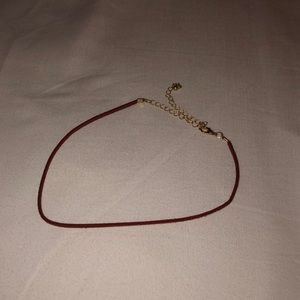 Maroon velvet thin choker
